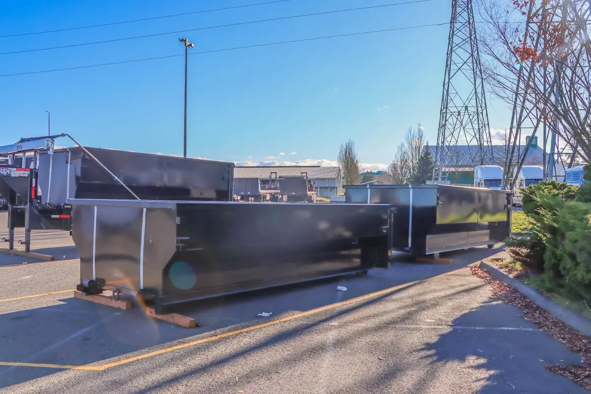 Roll-off dumpster ready for waste disposal at job site for Yard Waste Dumpster Rental in Lewistown